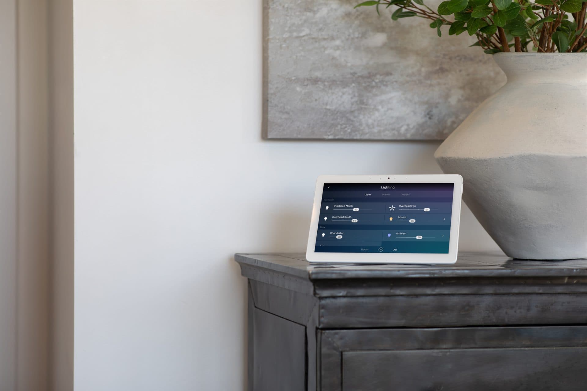 A single refined keypad replacing a cluster of light switches