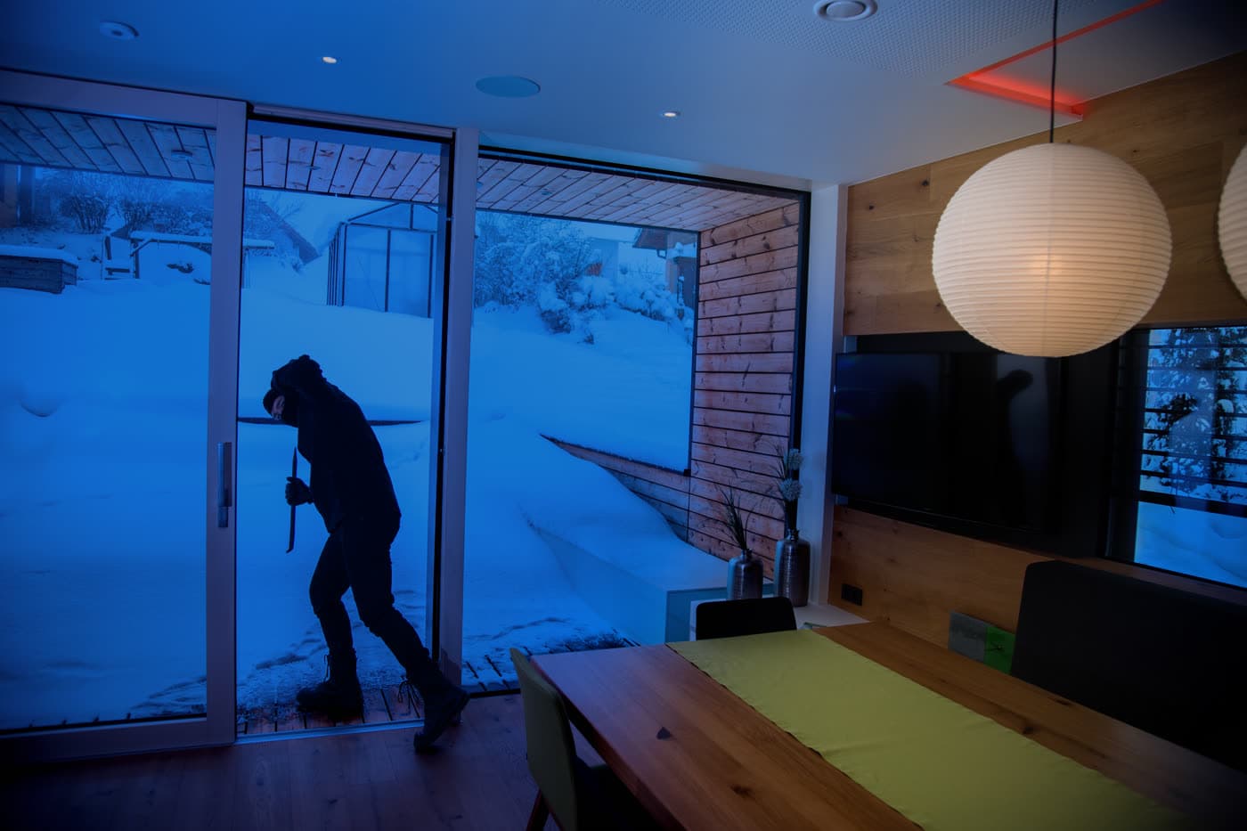 A secured contemporary home monitored while unoccupied